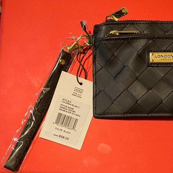 London Fog 100th Anniversary Danica Woven Double Zip Wristlet Wallet -RV $98- - Picture 2 of 4
